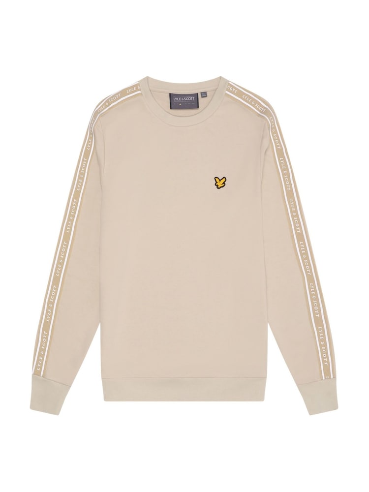 Lyle & Scott Cream Cream Tape Crew Neck Sweatshirt - Image 5 of 5