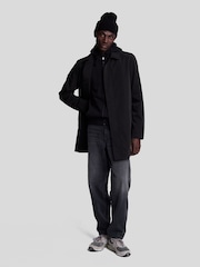 Lyle & Scott Black Tonal Eagle Mid-Length Car Coat - Image 2 of 4
