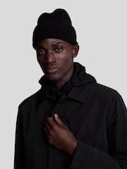 Lyle & Scott Black Tonal Eagle Mid-Length Car Coat - Image 4 of 4