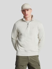 Cream - Hanorac Lyle & Scott Tonal Eagle Quarter Zip 100% bumbac - Image 1 of 5
