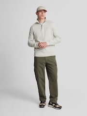 Cream - Hanorac Lyle & Scott Tonal Eagle Quarter Zip 100% bumbac - Image 2 of 5