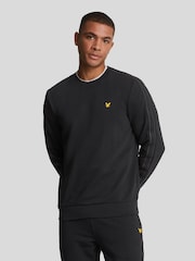Lyle & Scott Black Black Tape Crew Neck Sweatshirt - Image 1 of 5