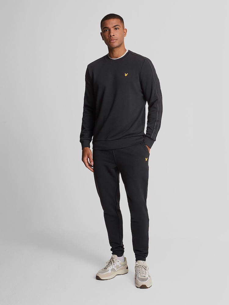 Lyle & Scott Black Black Tape Crew Neck Sweatshirt - Image 2 of 5
