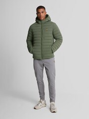 Lyle & Scott Green Stretch Lightweight Quilted Jacket - Image 3 of 5