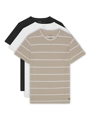Lyle & Scott Cream Striped T-Shirt 3 Pack - Image 1 of 1