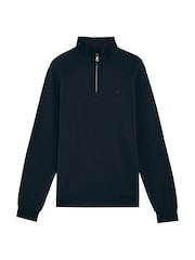 Albastru - Hanorac Lyle & Scott Tonal Eagle Quarter Zip 100% bumbac - Image 5 of 5