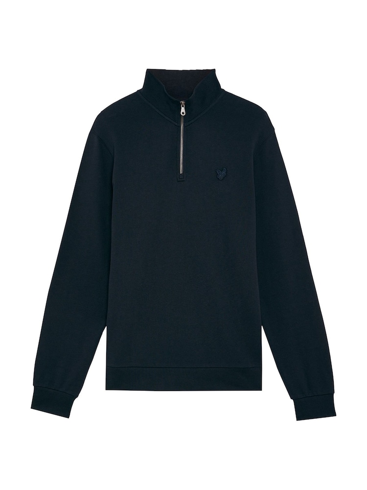 Albastru - Hanorac Lyle & Scott Tonal Eagle Quarter Zip 100% bumbac - Image 5 of 5