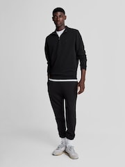 Lyle & Scott Black Tonal Eagle Quarter Zip 100% Cotton Sweatshirt - Image 2 of 5