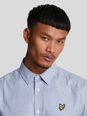 Lyle & Scott Blue 100% Cotton Shepherd Check Shirt - Image 4 of 5