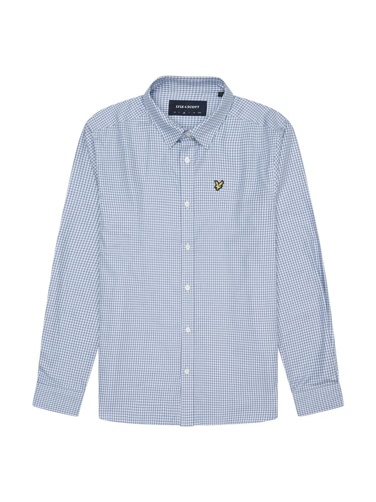 Lyle & Scott Blue 100% Cotton Shepherd Check Shirt - Image 5 of 5