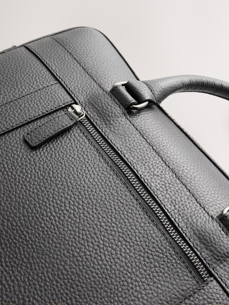 Black Genuine Leather Briefcase - Image 4 of 6