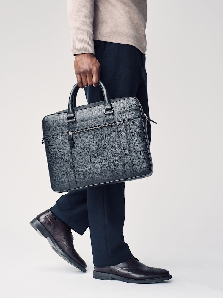 Black Genuine Leather Briefcase - Image 6 of 6