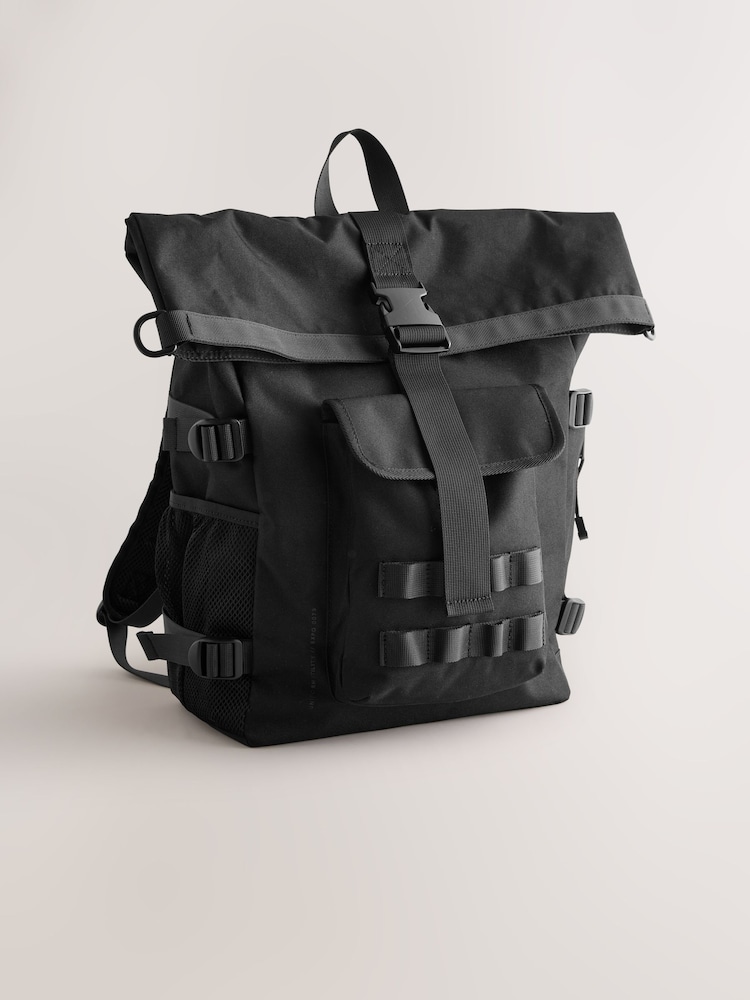 Noir - Sac à dos à roulettes en toile - Image 2 of 6