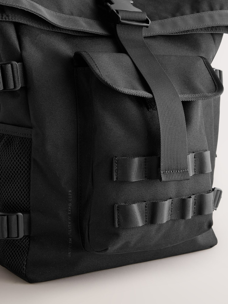 Noir - Sac à dos à roulettes en toile - Image 5 of 6
