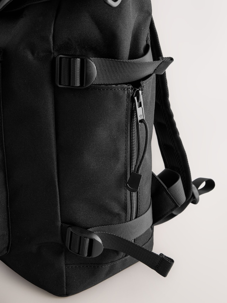 Noir - Sac à dos à roulettes en toile - Image 6 of 6