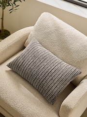 Monochrome 40 x 59cm Two Tone Plait Textured Cushion - Image 1 of 4