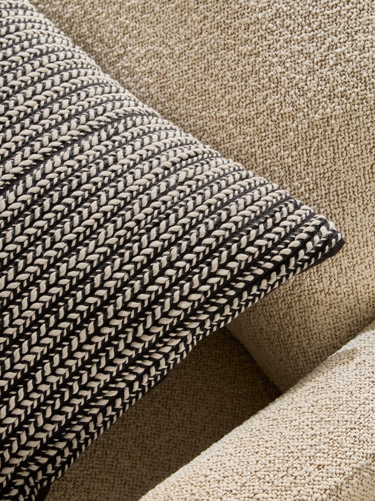 Monochrome 40 x 59cm Two Tone Plait Textured Cushion - Image 2 of 4