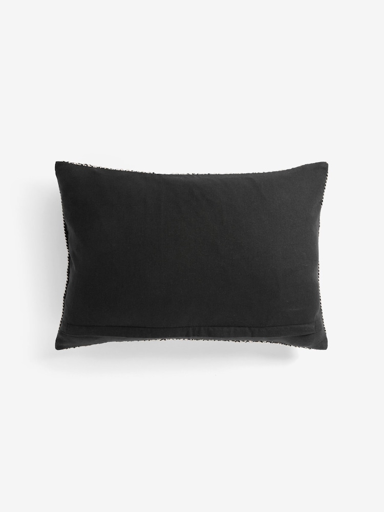 Monochrome 40 x 59cm Two Tone Plait Textured Cushion - Image 4 of 4