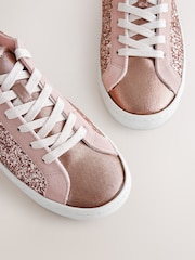 Pink Forever Comfort® Glitter Detail Round Toe Lace-Up Trainers - Image 5 of 6
