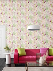 Ohpopsi Coral Pink Summer Ferns 10M Wallpaper - Image 1 of 4