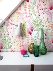 Ohpopsi Coral Pink Summer Ferns 10M Wallpaper - Image 2 of 4