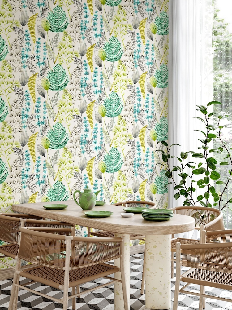 Ohpopsi Acid Summer Ferns 10M Wallpaper - Image 1 of 3