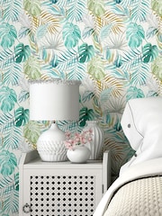 Ohpopsi Turquoise Tropica 10M Wallpaper - Image 1 of 3