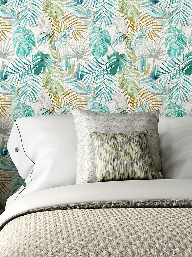 Ohpopsi Turquoise Tropica 10M Wallpaper - Image 2 of 3
