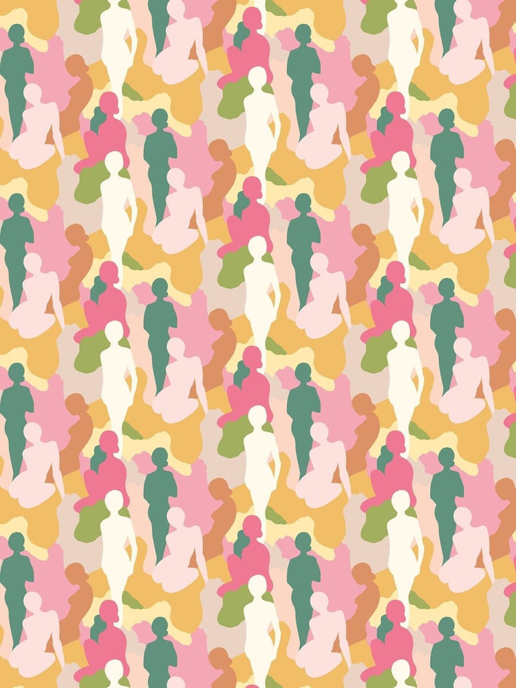 Ohpopsi Emerald and Peach Silhouette 10M Wallpaper - Image 2 of 3