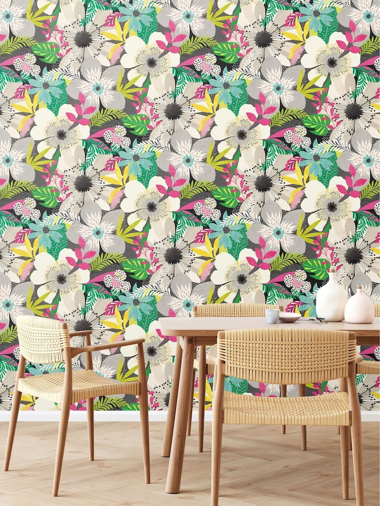 Ohpopsi Chalk Floral Riot 10M Wallpaper - Image 1 of 4