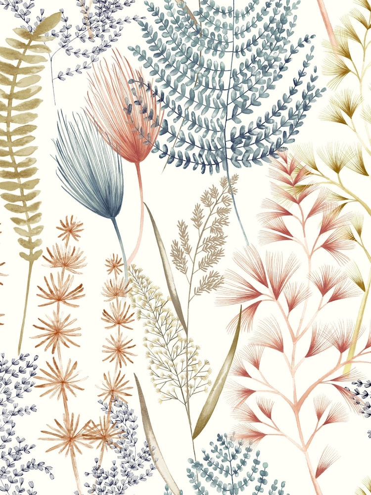Ohpopsi Denim Summer Ferns 10M Wallpaper - Image 2 of 2