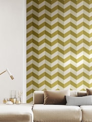 Ohpopsi Olive Twist Illusion Chevron 10M Wallpaper - Image 2 of 3