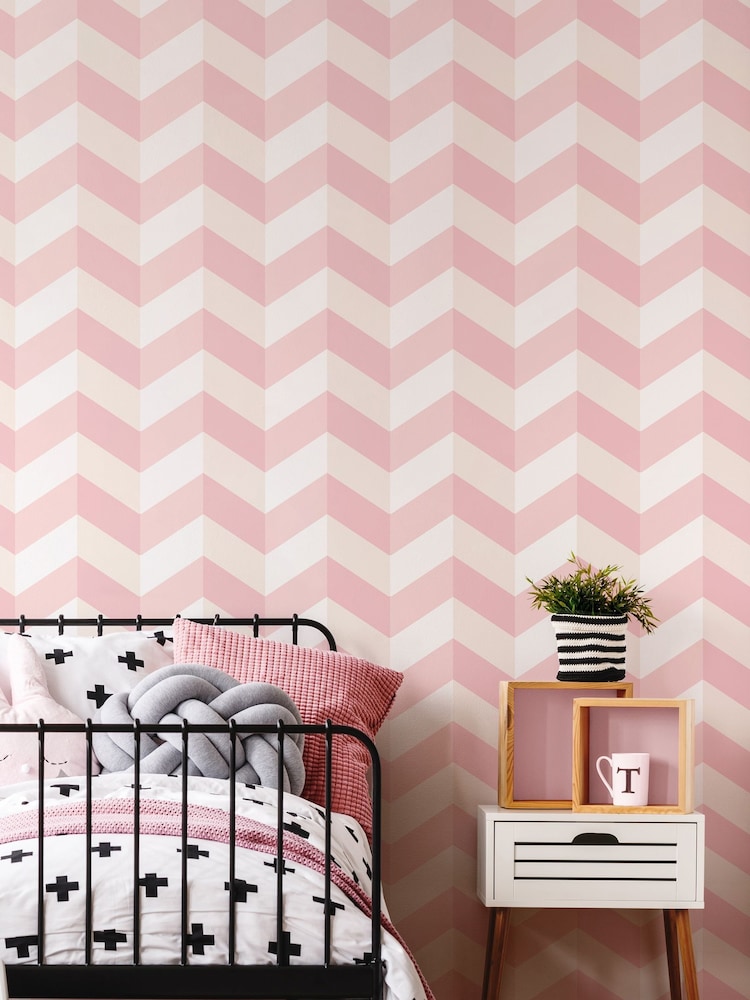 Ohpopsi Ballet Slipper Illusion Chevron 10M Wallpaper - Image 2 of 3