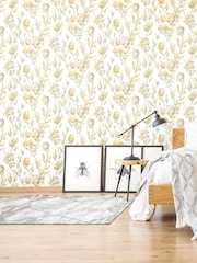 Ohpopsi Linen Mix Pomegranate Trail 10M Wallpaper - Image 1 of 3