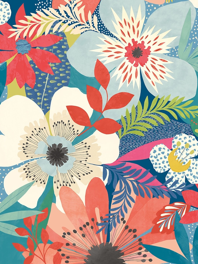 Ohpopsi Indigo Floral Riot 10M Wallpaper - Image 3 of 3