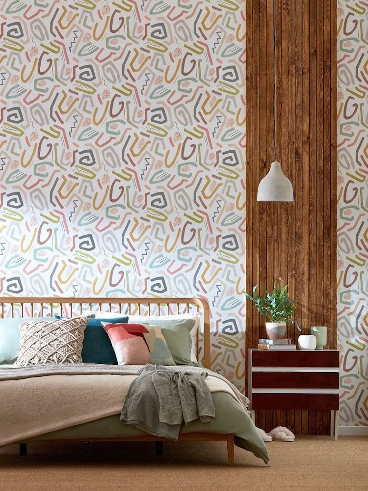 Ohpopsi Laurel and Sand Squiggle 10M Wallpaper - Image 2 of 3