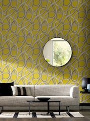 Ohpopsi Chartreuse Twisted Geo 10M Wallpaper - Image 1 of 3