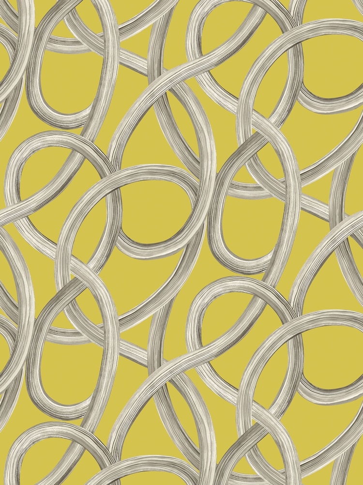 Ohpopsi Chartreuse Twisted Geo 10M Wallpaper - Image 2 of 3