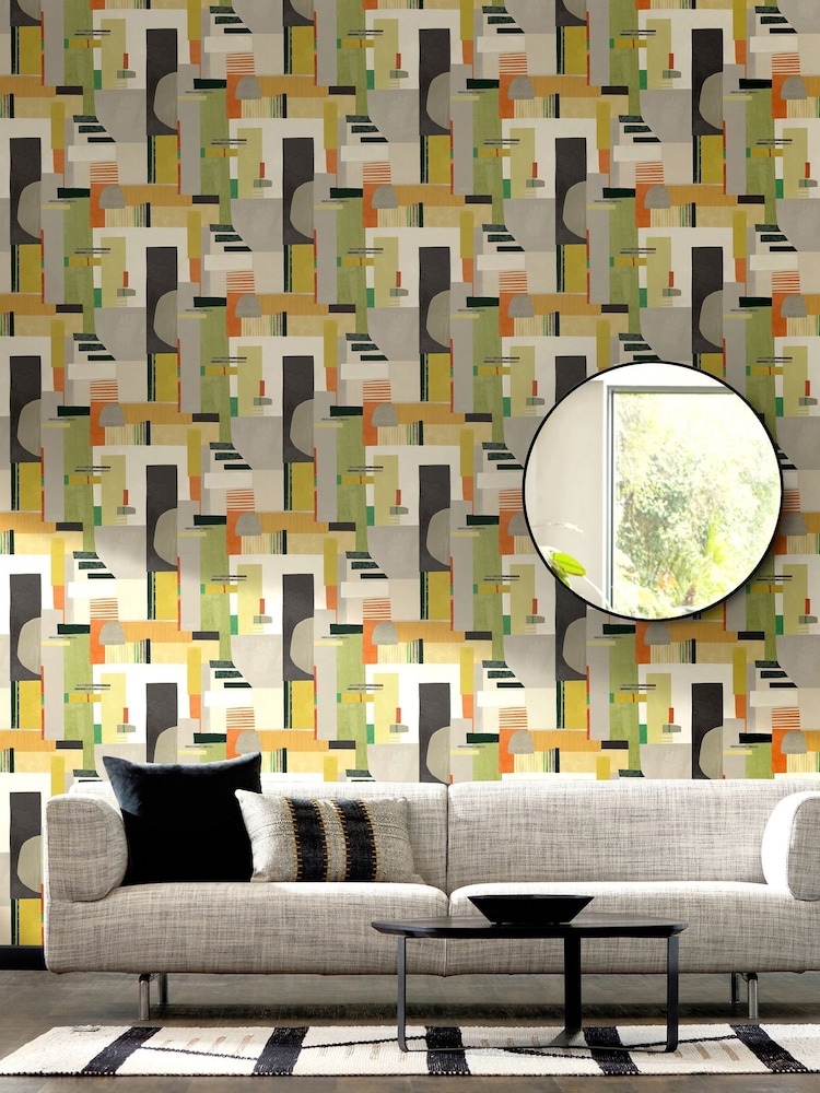 Ohpopsi Sage and Amber Blocs 10M Wallpaper - Image 1 of 3