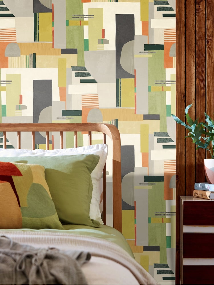 Ohpopsi Sage and Amber Blocs 10M Wallpaper - Image 2 of 3