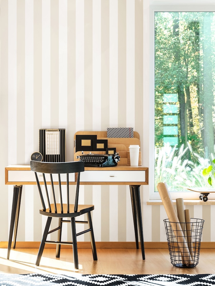 Ohpopsi Porcelain Bloc Stripe 10M Wallpaper - Image 1 of 3