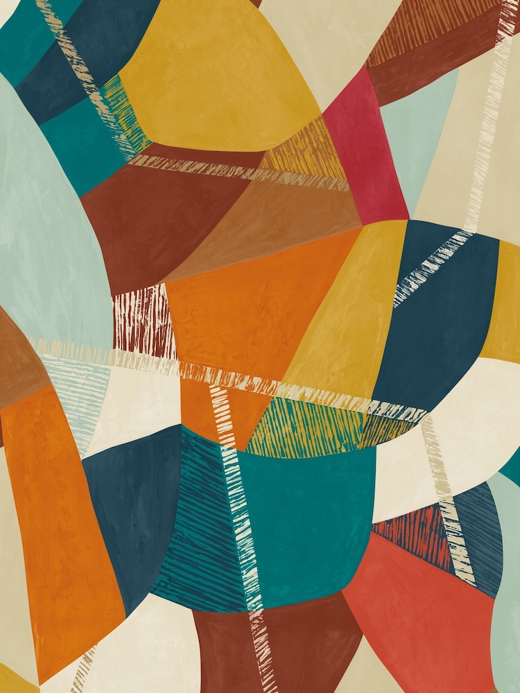 Ohpopsi Rust and Peacock Abstract Geo 10M Wallpaper - Image 3 of 3