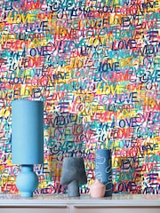 Ohpopsi Pop Riot Love Scribble 10M Wallpaper - Image 1 of 2