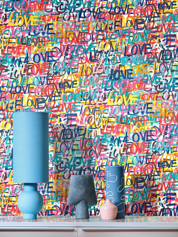 Ohpopsi Pop Riot Love Scribble 10M Wallpaper - Image 1 of 2 Ohpopsi Pop Riot Love Scribble 10M Wallpaper - Image 1 of 2
