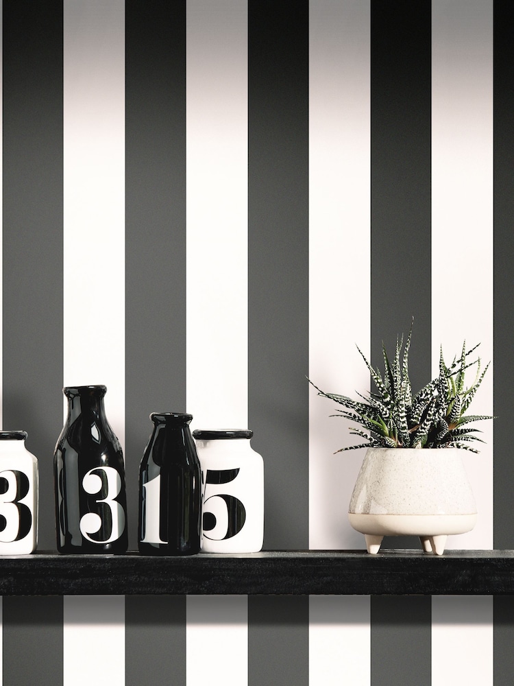 Ohpopsi Midnight Bloc Stripe 10M Wallpaper - Image 1 of 3