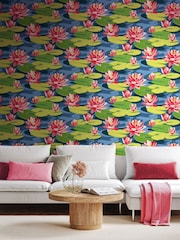 Ohpopsi Midnight Rouge Waterlily 10M Wallpaper - Image 1 of 2