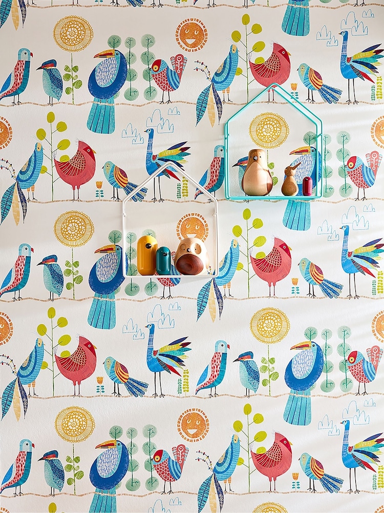 Ohpopsi Royal Bright Feather Fandango 10M Wallpaper - Image 1 of 3
