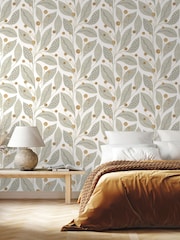 Ohpopsi Bone and Tan Berry Dot 10M Wallpaper - Image 2 of 3