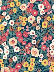 Ohpopsi Indigo and Coral Flora Ditsy 10M Wallpaper - Image 2 of 2