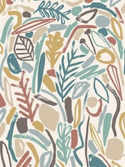 Ohpopsi Teal and Cinnamon Verdure 10M Wallpaper - Image 1 of 2